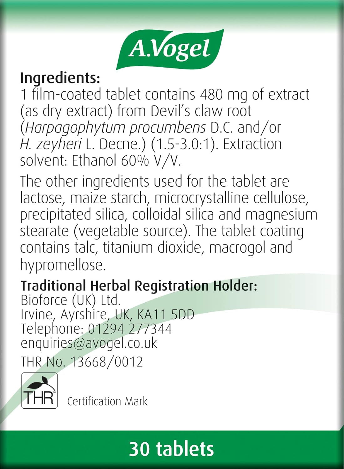 A.Vogel Atrosan Devil’S Claw Tablets | Back & Muscle Pain Relief | 30 Devil’S Claw Tablets
