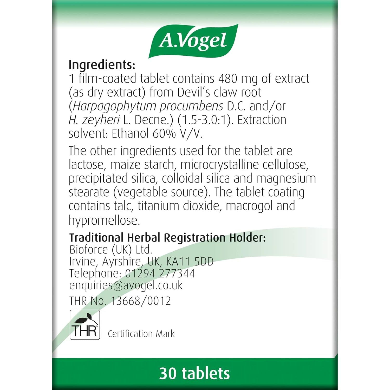 A.Vogel Atrosan Devil’S Claw Tablets | Back & Muscle Pain Relief | 30 Devil’S Claw Tablets