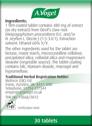 A.Vogel Atrosan Devil’S Claw Tablets | Back & Muscle Pain Relief | 30 Devil’S Claw Tablets