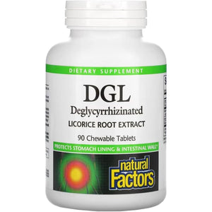 Natural Factors, DGL (Licorice Root Extract), 400Mg, High Dose, 90 Vegan Chewable Tablets, Vegetarian, Soy Free, Gluten Free, Non GMO