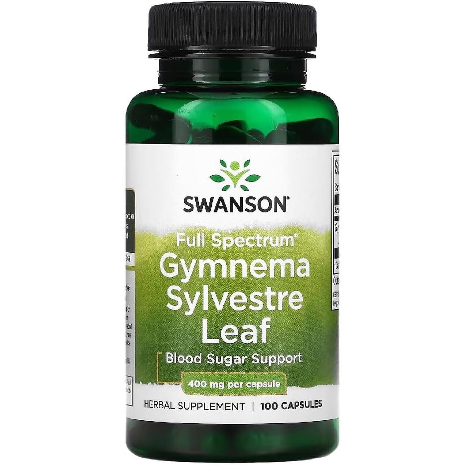 Swanson - Gymnema Sylvestre | Traditional Ayurvedic Leaf Extract for Sugar & Appetite Balance | 400Mg per Capsule - 100 Capsules