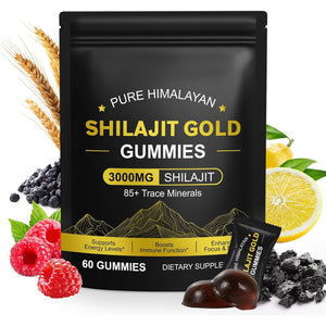 Shilajit Gummies for Men & Women, Enhanced Strength Gummies for Overall Wellness, Natural Himalayan Gold Shilajit Gummie Rich in Ashwagandha, Gokshura, Energy Boost and Endurance, 60 Gummies