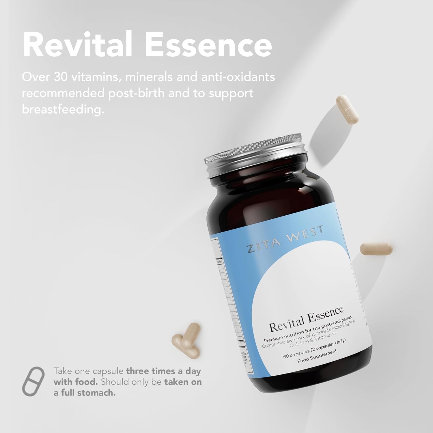 Zita West Revital Essence – Postnatal & Breastfeeding Supplement – 60 Vegecaps (1 Month Supply)