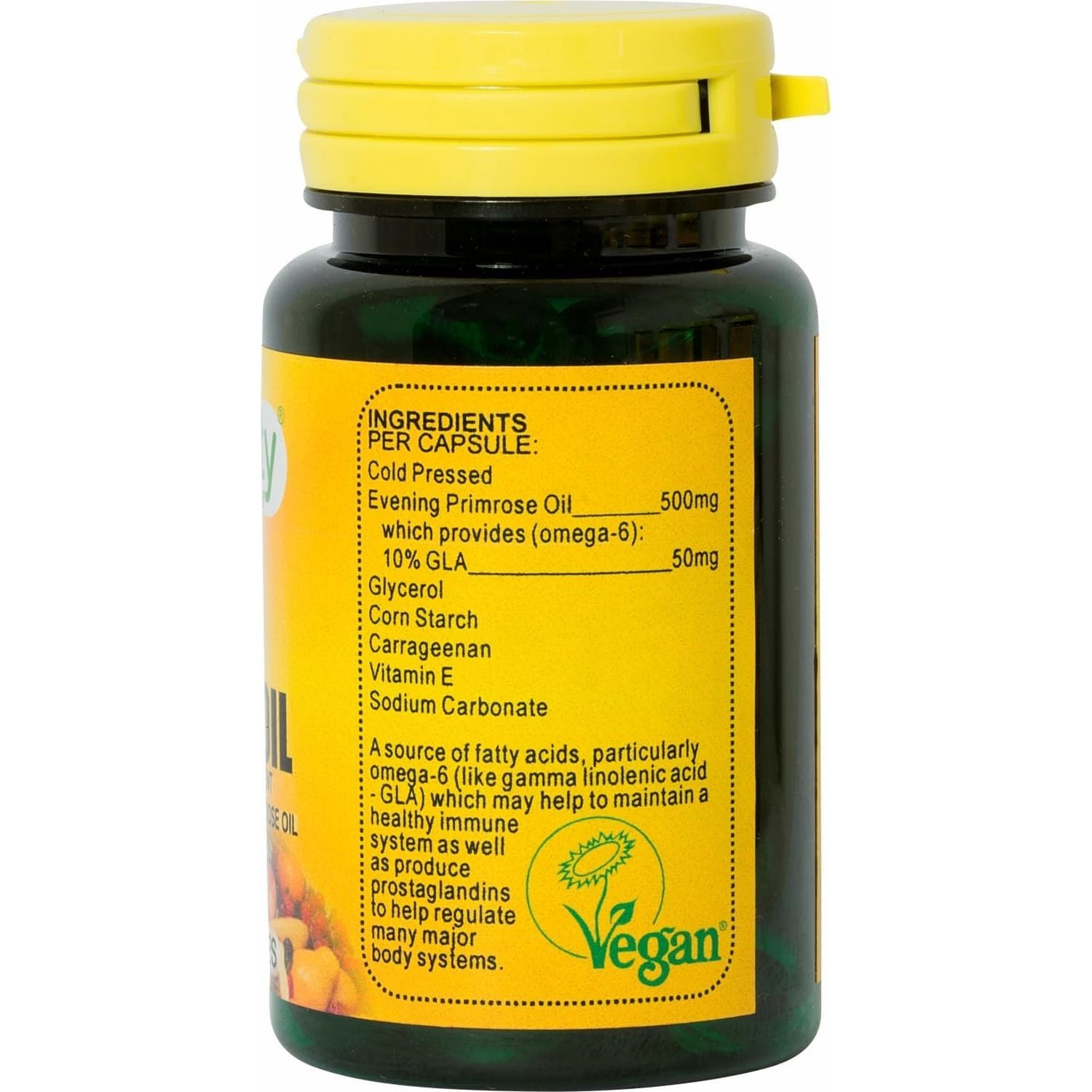 Veganicity Evening Primrose Oil 500Mg (10% GLA) : Omega-6 Plant Supplement : 90 Vegan Capsules, in a Planet-Friendly 99% Recycled Pot