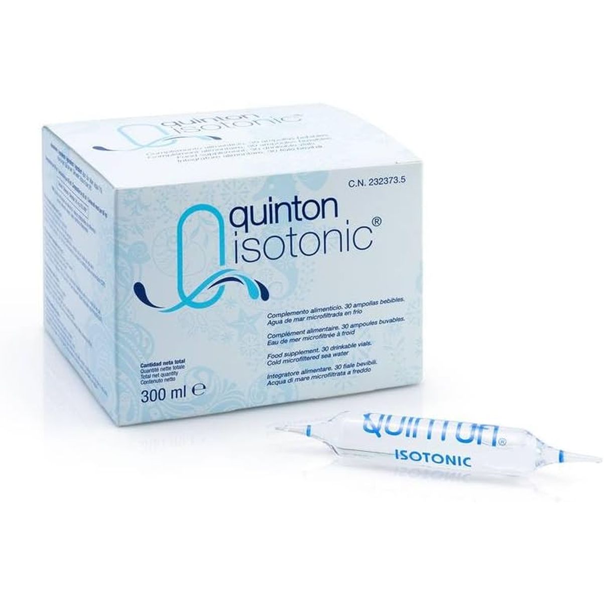 Quinton Isotonic - 100% Natural Isotonic Seawater, with Magnesium and Micronutrients, 30 Drinkable Ampoules of 10 Ml