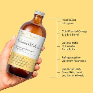 Premium Natural Source of Vegan Omega 3, 6 & 9 – Udo'S Choice Ultimate Oil Blend - Cold Pressed – Plant-Based – Unprocessed – Supports Optimum Health – 500Ml