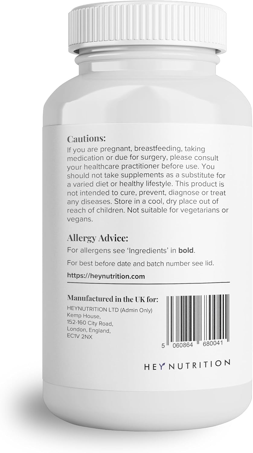 Hey Nutrition Pure Omega-3 Fish Oil 2000Mg with Vitamin E - High EPA + DHA Concentration - Maintains Heart, Joint, Brain & Immunity Support - UK Manufactured - Non-Gmo - 60 Softgels