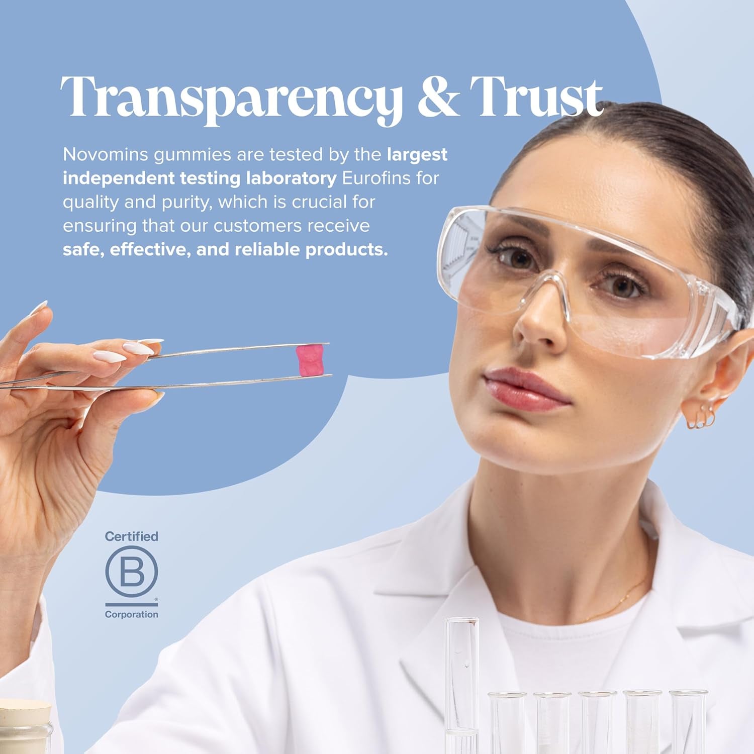 Kids Probiotic Gummies - 2 Billion Probiotics - 1 Month Supply - Kids Tummy Gummies - Includes Vitamin D & Calcium for Childrens Gut Health - Vegetarian Formula - 30 Gummies - by Novomins