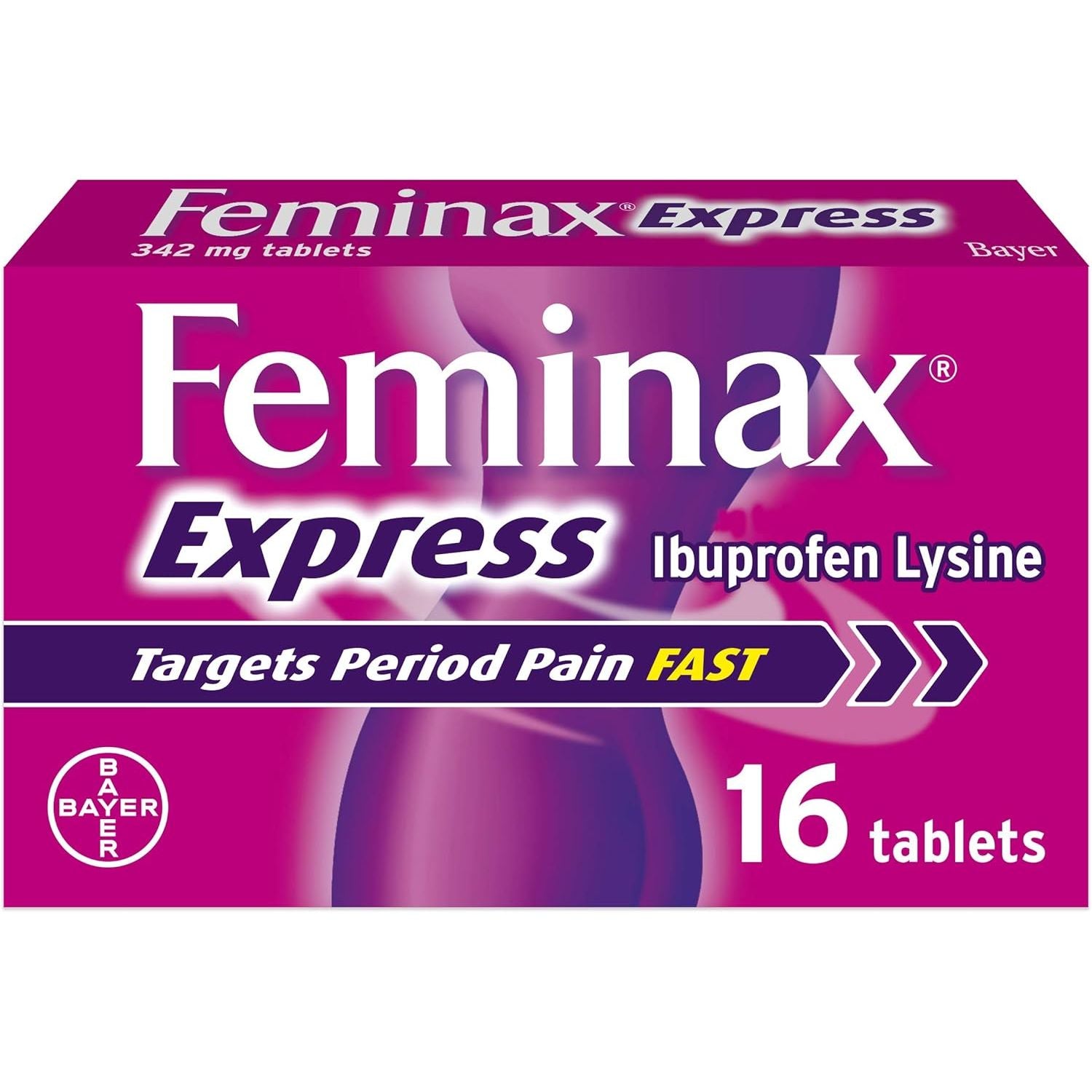 Feminax Express with Ibuprofen and Lysine - 342 Mg X 16 Tablets