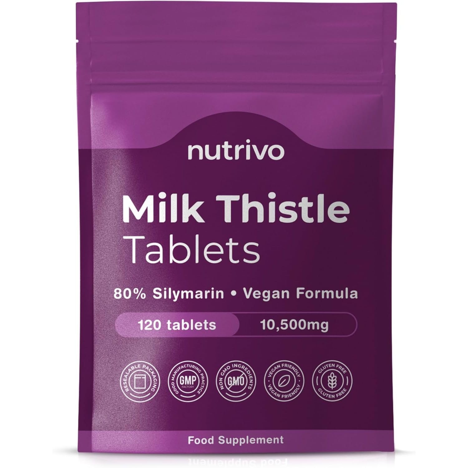 Milk Thistle High Strength Tablets 10,500Mg & 80% Silymarin per Serving | 120 Tablets | Milk Thistle Herbal Supplement | Vegan & UK Made