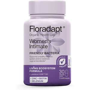 Floradapt Women'S Intimate Probiotics for Yeast Infection | Vegan & Certified Organic Candida Support Women Capsules | Thrush Treatment & Vaginal Health for Ladies | (30 Days Serving)