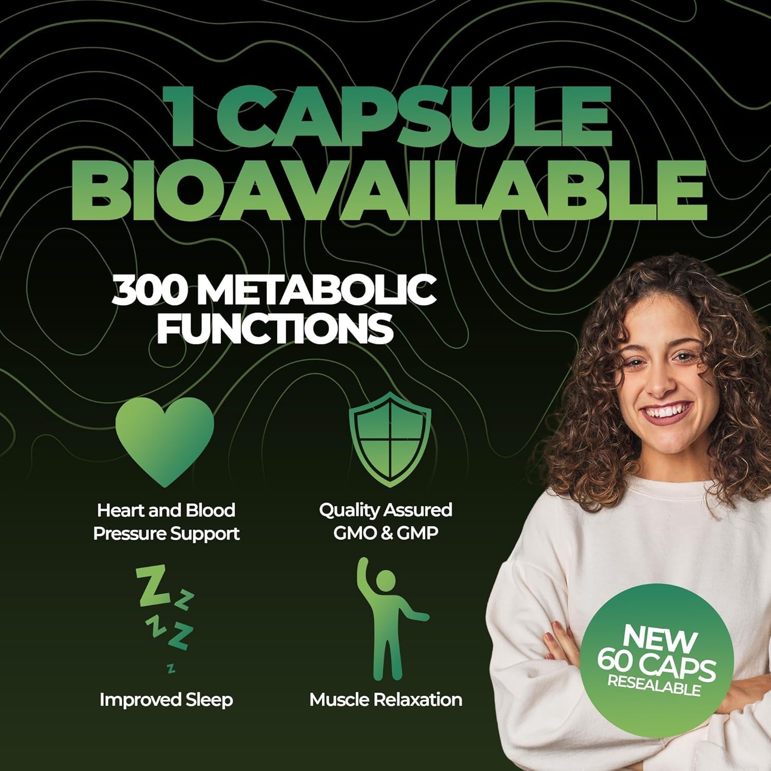 Nutrality Magnesium Glycinate 500Mg | High-Strength Magnesium Complex | Supports Bone Health & Energy Levels | Sleep Aid Promotes Relaxation | 60 Vegan Capsules