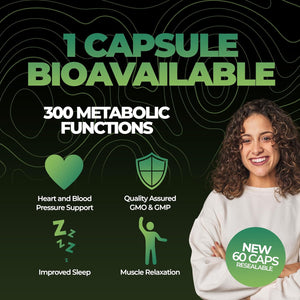 Nutrality Magnesium Glycinate 500Mg | High-Strength Magnesium Complex | Supports Bone Health & Energy Levels | Sleep Aid Promotes Relaxation | 60 Vegan Capsules