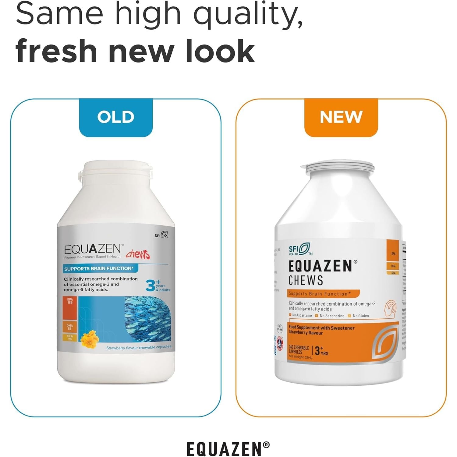Equazen Strawberry Chews, Omega 3 and 6 Supplement, Blend of DHA, EPA and GLA, Supports Brain Function, Suitable for Children from 3+ to Adults, 360 Count (Pack of 1)