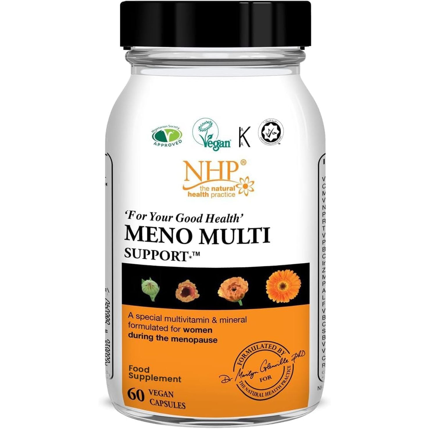 NHP Advanced Meno Multi Support - Multivitamin Formula for Menopause Health, Hormonal Balance, Bone Strength and Overall Well-Being,Gluten - Free, Dairy Free,60 Vegan Capsules