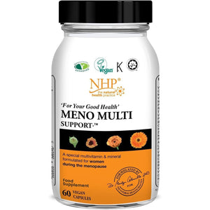 NHP Advanced Meno Multi Support - Multivitamin Formula for Menopause Health, Hormonal Balance, Bone Strength and Overall Well-Being,Gluten - Free, Dairy Free,60 Vegan Capsules