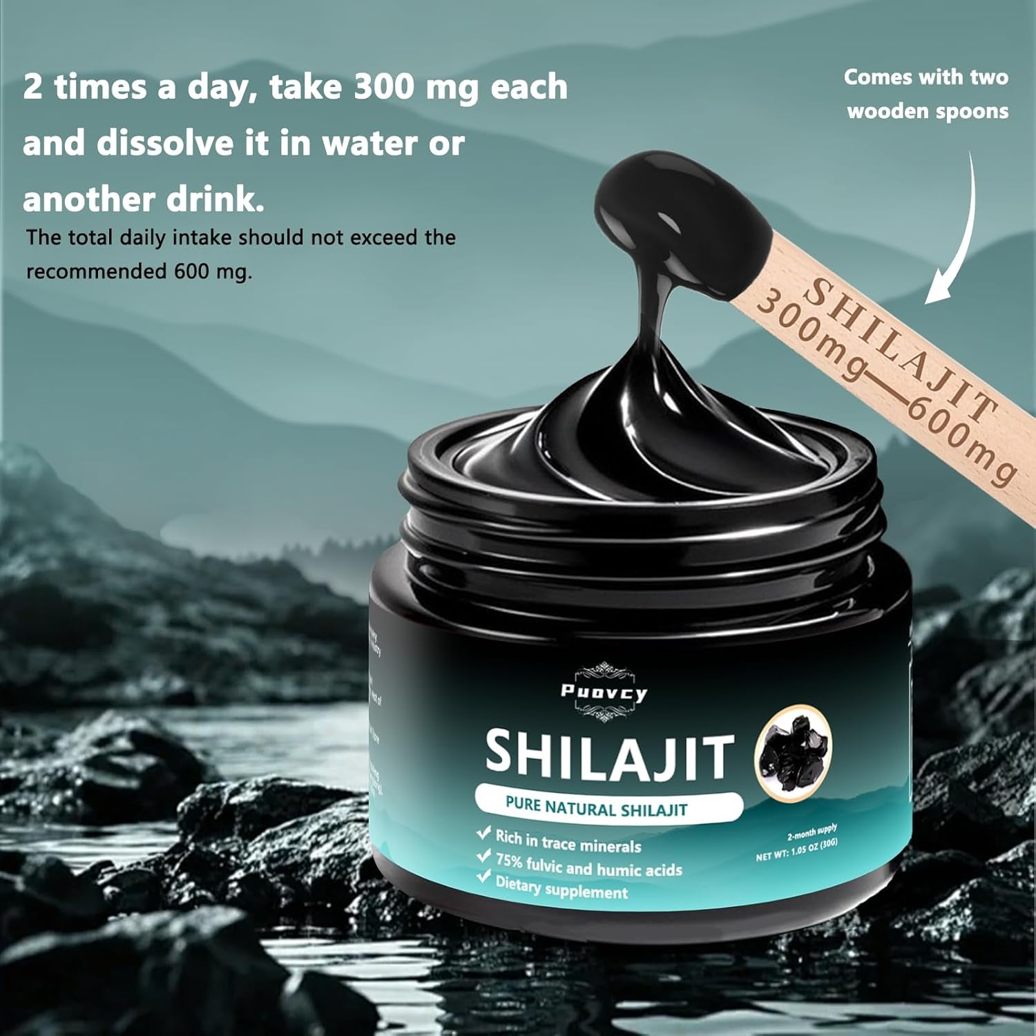 Shilajit Resin | Contains 75% Fulvic Acid | 85+ Trace Minerals, Gold Grade Shilajit Resin 30G, Provides Energy and Immunity, Suitable for Men and Women.