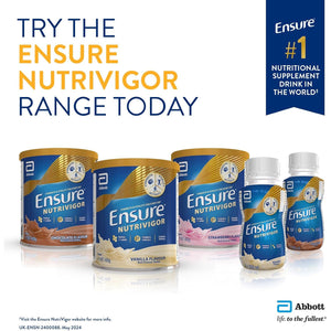 Ensure Nutrivigor Nutritional Shake – Vanilla Flavour – 850G – Food Supplement with Protein, HMB & 27 Vitamins & Minerals – Supports Strength, Energy & Immunity – with Vitamin D, C & B