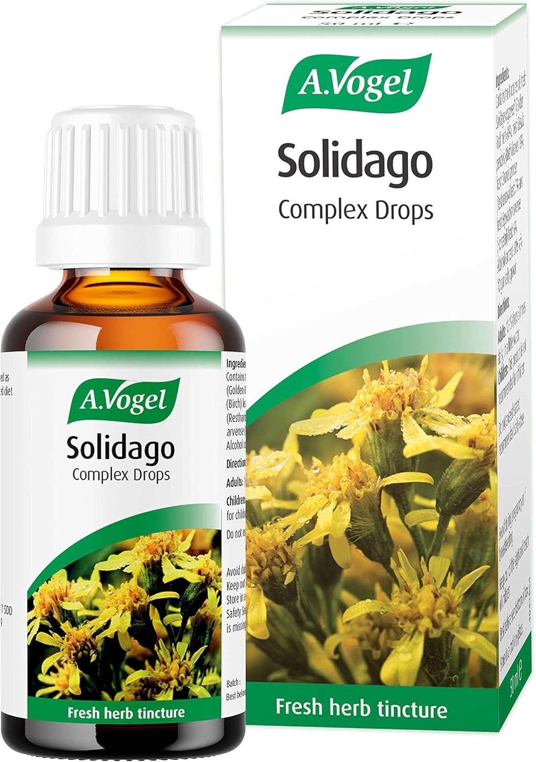 A.Vogel Solidago Complex Drops | Botanical Food Supplement | Fresh Herb Tinctures of Solidago, Birch, Horsetail & Restharrow | Suitable for Vegans | 50Ml