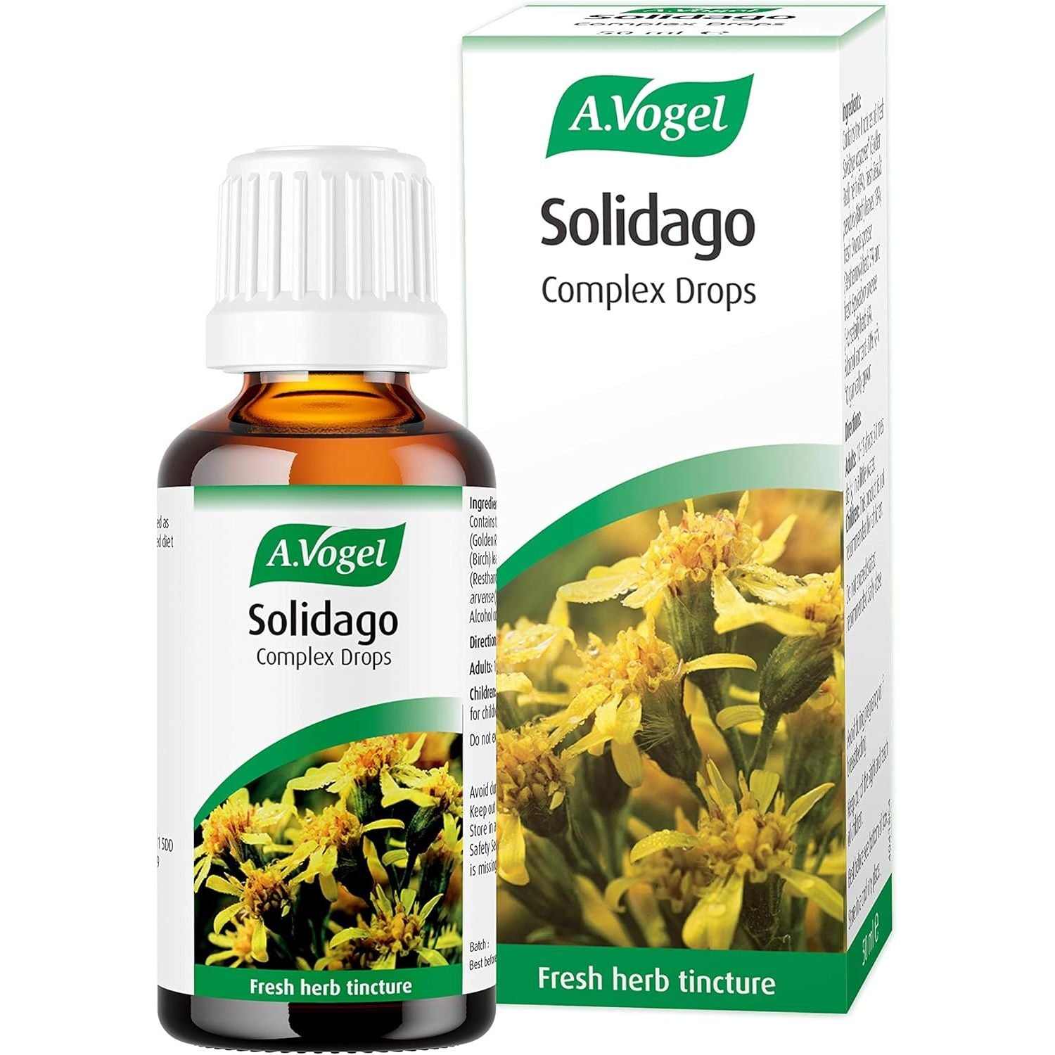 A.Vogel Solidago Complex Drops | Botanical Food Supplement | Fresh Herb Tinctures of Solidago, Birch, Horsetail & Restharrow | Suitable for Vegans | 50Ml