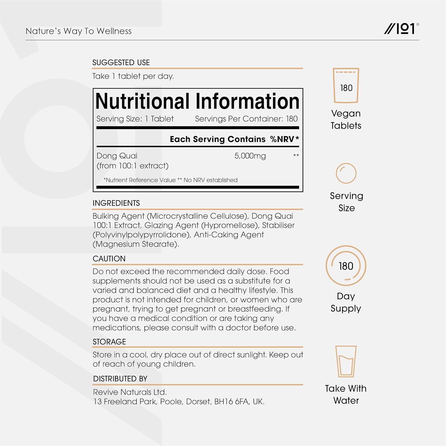 Dong Quai Extract 5000Mg – 180 Vegan Tablets – High Strength 100:1 Angelica Sinensis Extract Supplement – Resealable and Recyclable Pouch by Alpha01