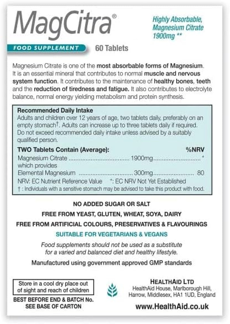 Healthaid Magcitra 60 Tablets