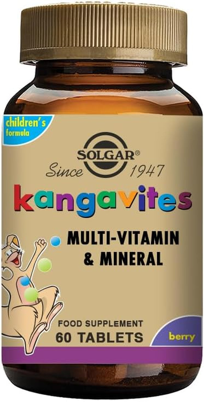 Solgar Kangavites Bouncing Berry Complete Multivitamin and Mineral Formula Chewable Tablets - Pack of 60- 28 Active Ingredients - Supports a Healthy Lifestyle - Vegan and Gluten Free