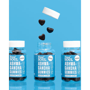Free Soul Ashwagandha High Strength Gummies | Delicious Ashwagandha Supplement with Pure Root Powder Extract | Vegan, Gluten-Free, Non-Gmo | 60 Gummies