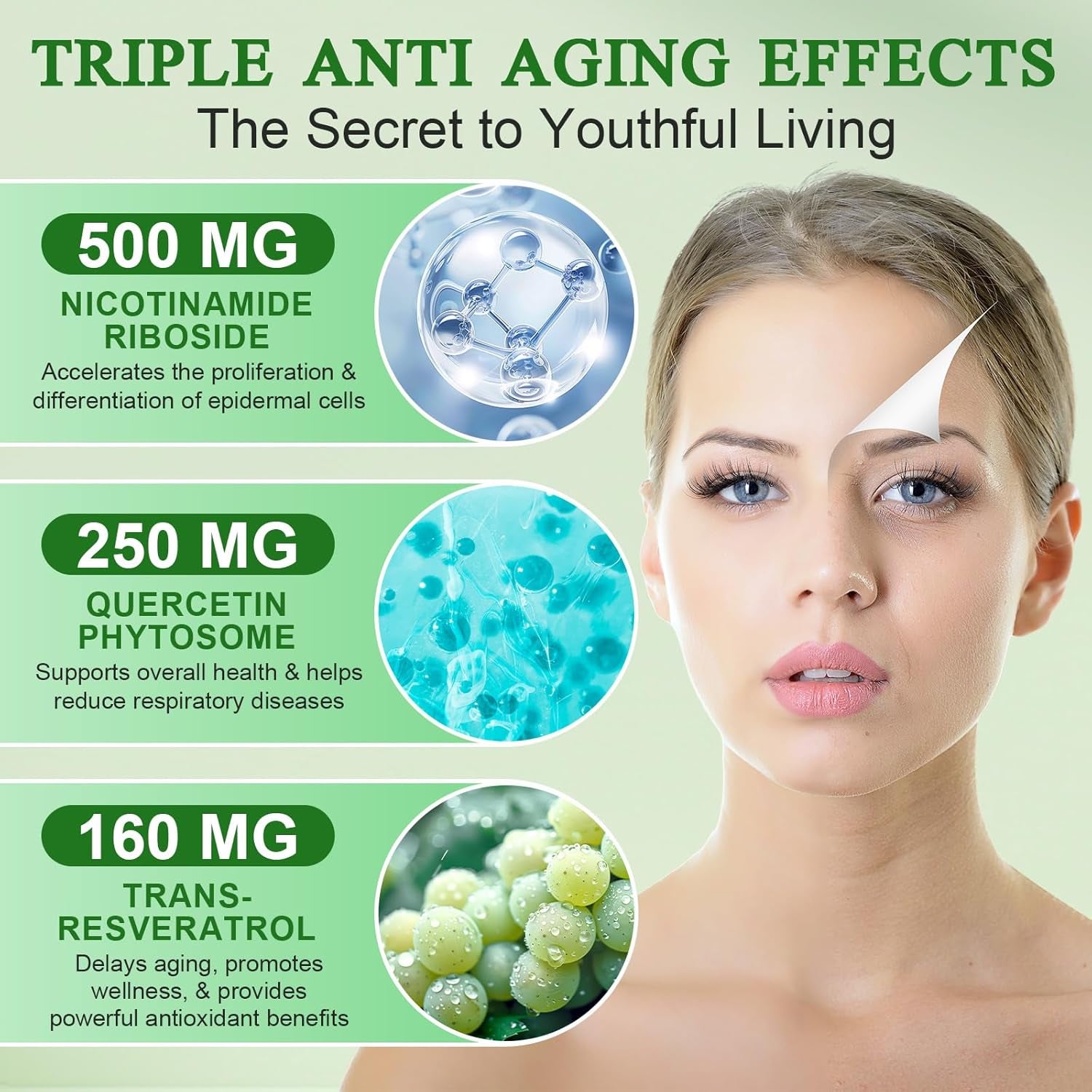 NAD+ Supplement 910Mg, Boost NAD+ Levels with Nicotinamide Riboside, Support Cellular Energy & Anti-Aging 120 Capsules