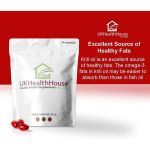 Ukhealthhouse Premium - Superba Pure Red Krill Oil Capsules - 500Mg X 90 - Extra High Strength