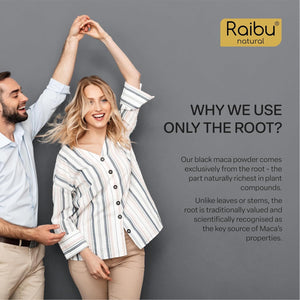 Organic Black Maca Root Capsules - High Strength Peruvian Maca Root (No Extract, Whole Root) - 3200Mg Daily Dose, 180 Vegan Capsules - with Vitamin C from Acerola - UK Quality Standards