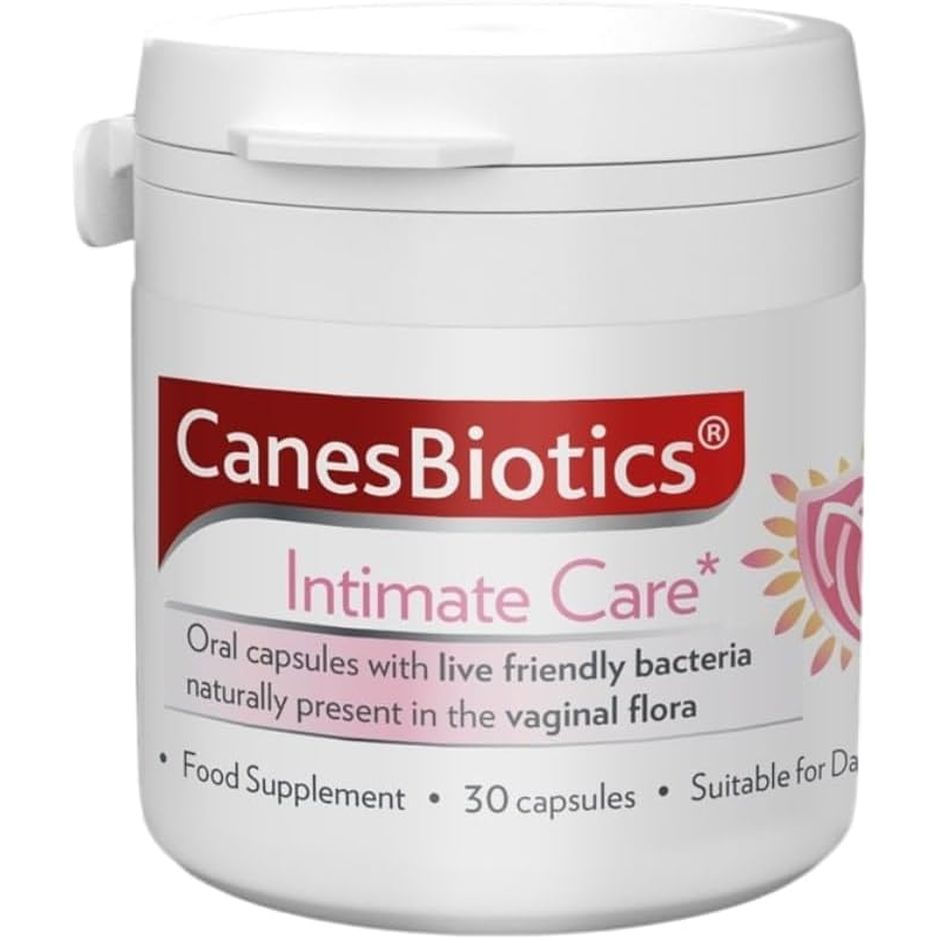 Canesten Canesbiotics, Oral Capsules with Live Friendly Bacteria Naturally Present in the Vaginal Flora, 4 Billion Live Cultures, Vitamin B2, Food Supplement, 30 Capsules