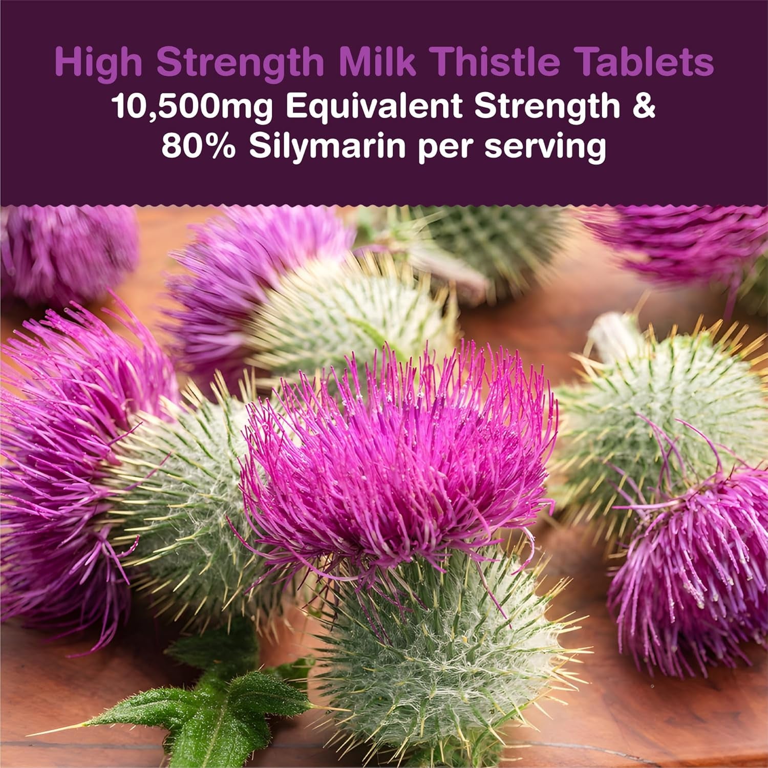 Milk Thistle High Strength Tablets 10,500Mg & 80% Silymarin per Serving | 120 Tablets | Milk Thistle Herbal Supplement | Vegan & UK Made