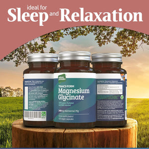 Magnesium Glycinate TRAACS (Bisglycinate) 240Mg - 120 Vegan Capsules, 100% Pure, No Fillers/Buffers, Chelated, Highly Bioavailable, Muscle & Sleep Support, Stress Relief, UK Made by Nature Provides
