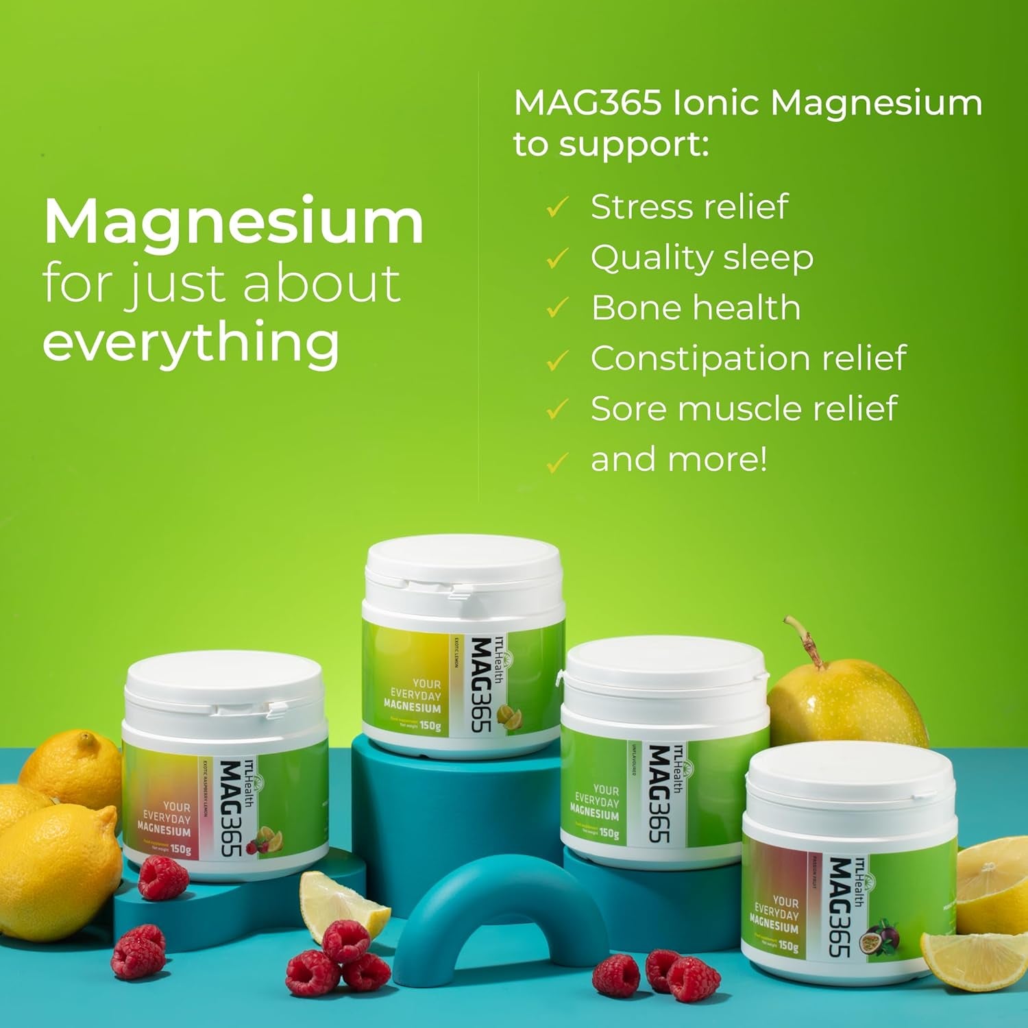 MAG365 Magnesium with Exotic Lemon Food Supplement, 150 G