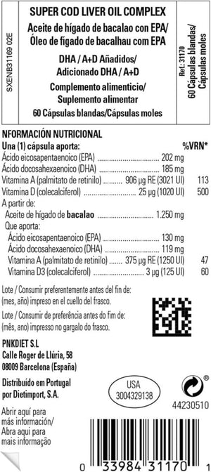 Solgar Super Cod Liver Oil Complex Softgels - Pack of 60 - Essential Fatty Acids, Vitamin a & D - Brain, Vision and Heart Health Support