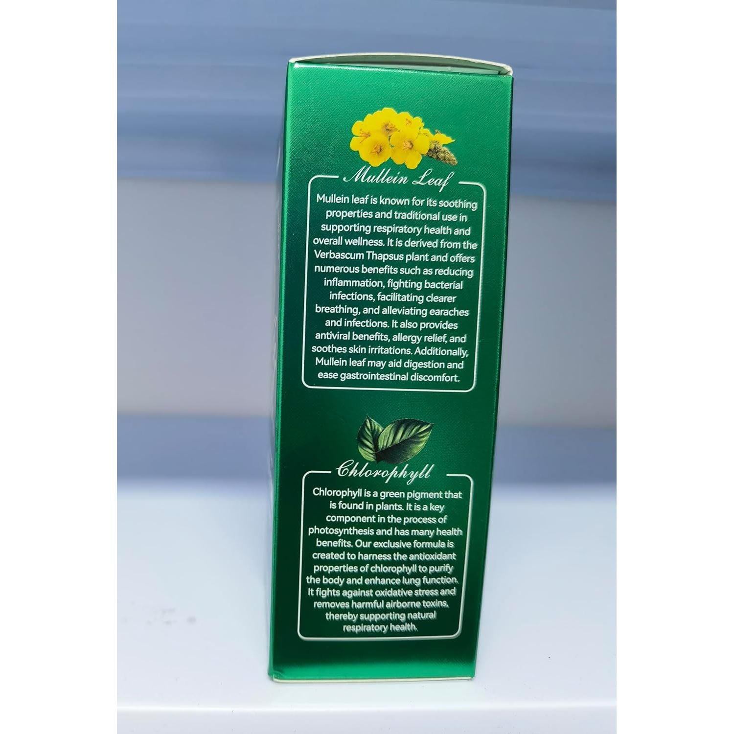 Mullein Leaf Extract for Lungs, Mullein Drops, Powerful Mullein Leaf Liquid Drops, Vegan Mullein Leaf Sublingual Fast Absorption - 60Ml*2-4 Month Supply
