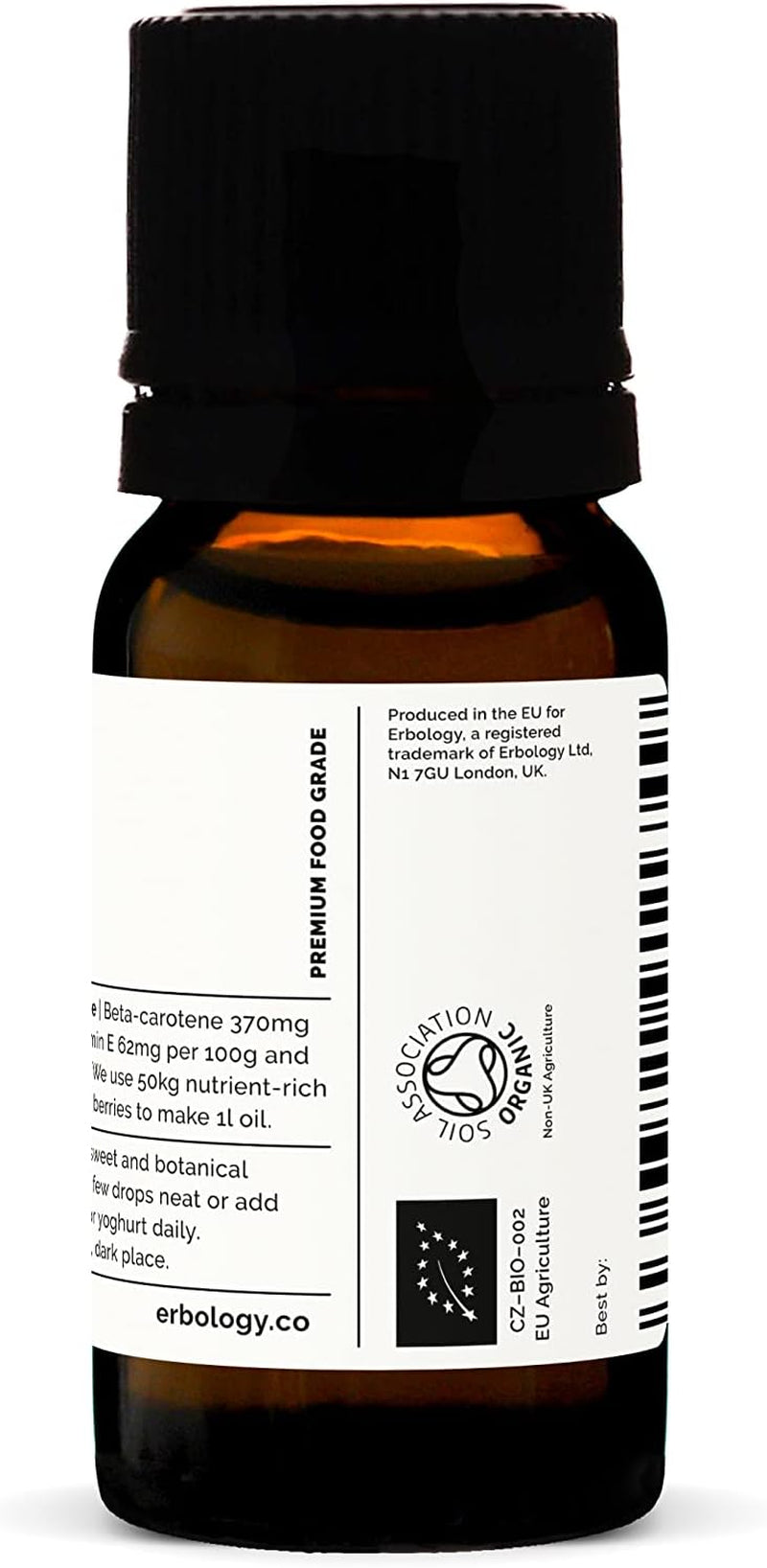 100% Organic Sea Buckthorn Oil 10Ml - Cold-Pressed 50:1 - Premium Quality - Rich in Omega-7 and Beta-Carotene - Straight from Farm - Non-Gmo - No Additives or Preservatives - Recyclable Glass Bottle