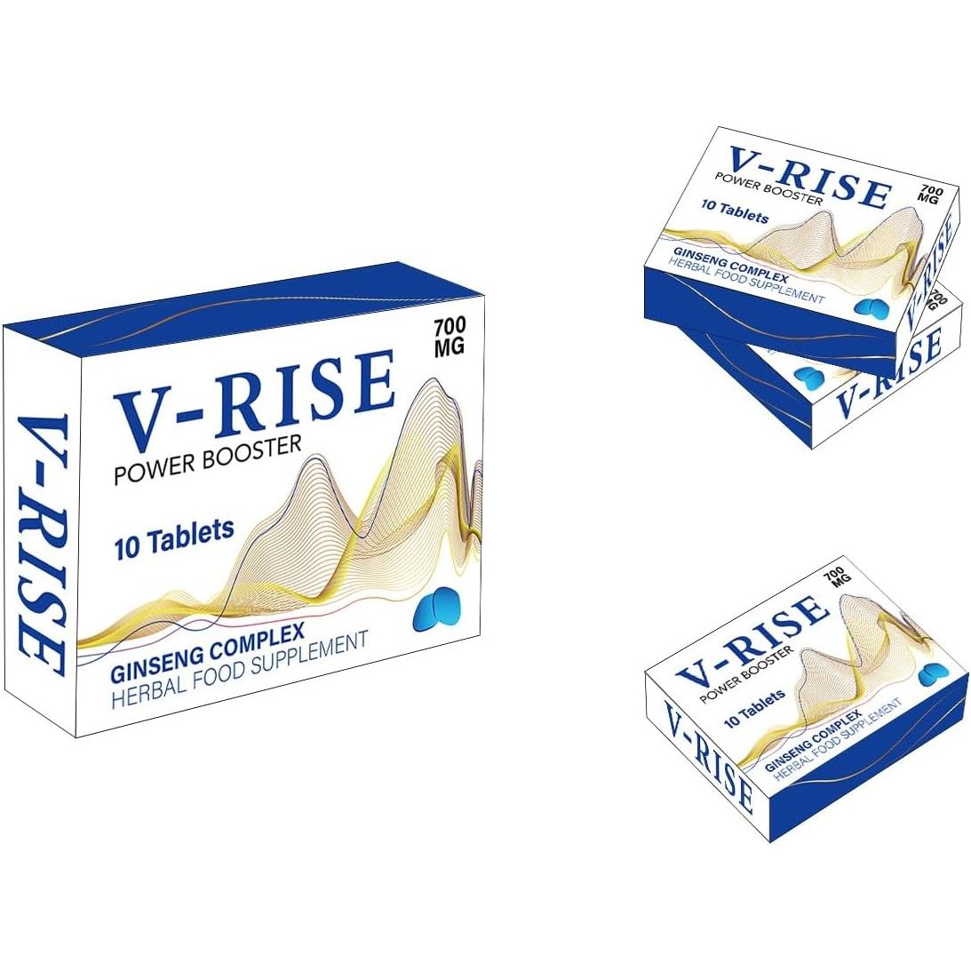 V-RISE Blue-New Stronger for Longer Formula for Men - Ultra Strong Performance Enhancing Pills, Stamina Endurance Booster Blue Supplement Pills for Men - 10 Ginseng Tablets 700MG