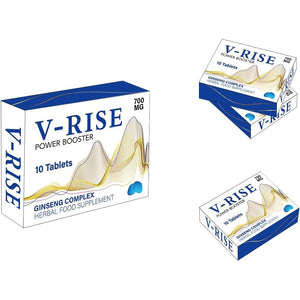 V-RISE Blue-New Stronger for Longer Formula for Men - Ultra Strong Performance Enhancing Pills, Stamina Endurance Booster Blue Supplement Pills for Men - 10 Ginseng Tablets 700MG