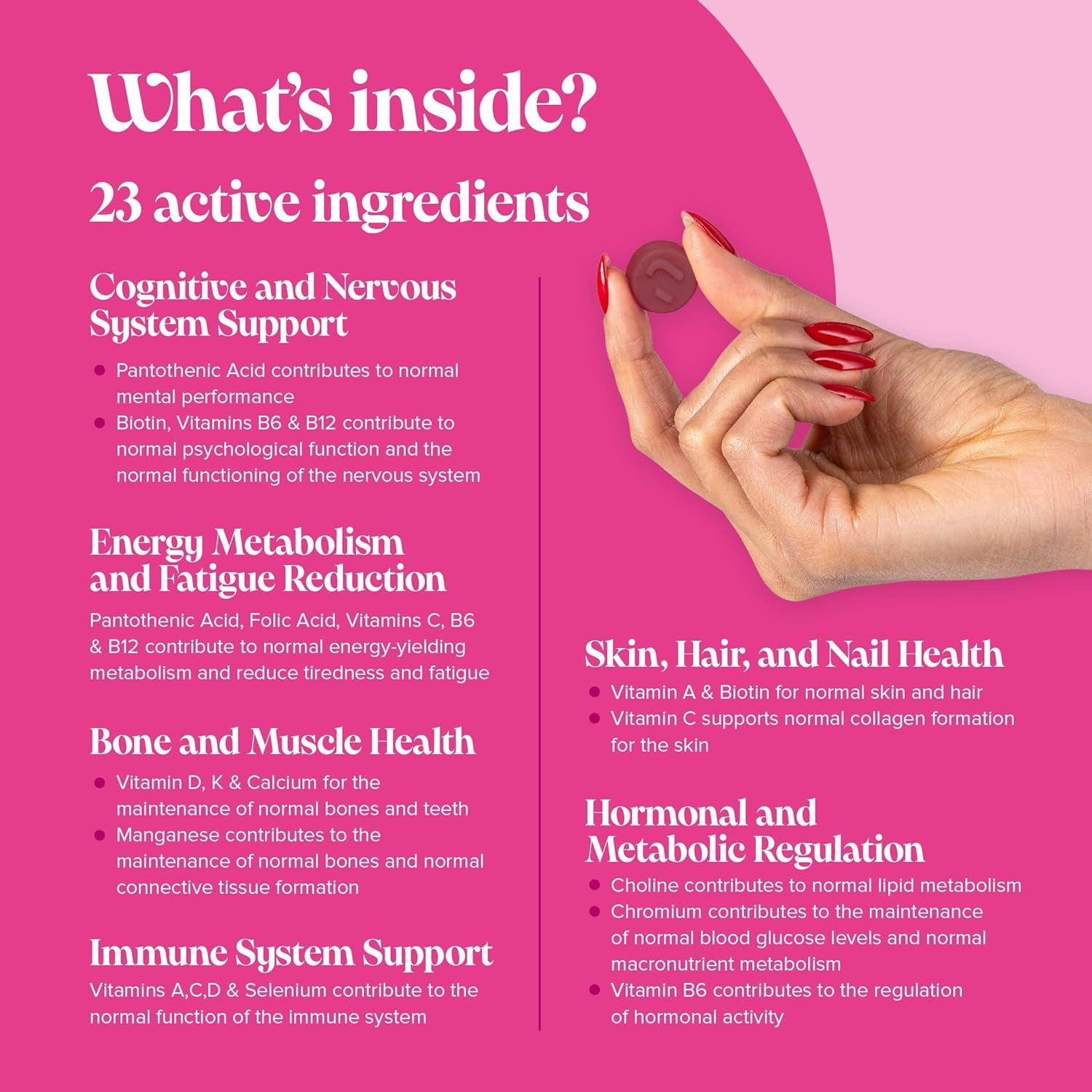 Multivitamin Gummies for Women - 23 Vitamins, Minerals & Probiotics for Women - Marine Collagen, Hyaluronic Acid, Folic Acid, Vitamin D, A, C, B, Biotin & Zinc – 60 Vitamin Gummies - Novomins