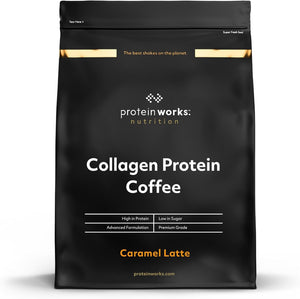Protein Works - Collagen Protein Coffee, Bovine Collagen Powder, Premium Hydrolysed Collagen, Caramel Latte, 475G, 19 Servings