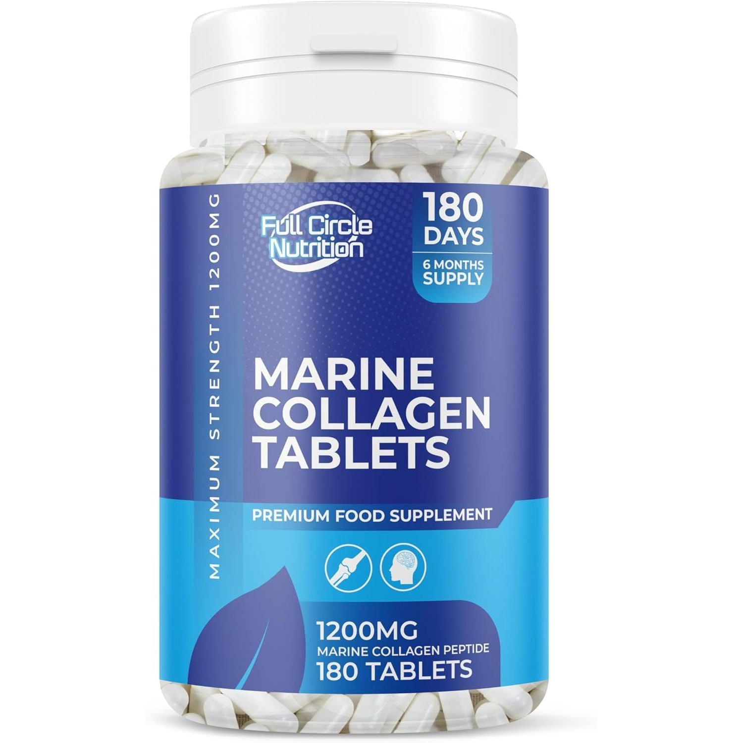 Marine Collagen Tablets 1200MG - 2400MG - 180 Days Supply - Marine Collagen Supplement
