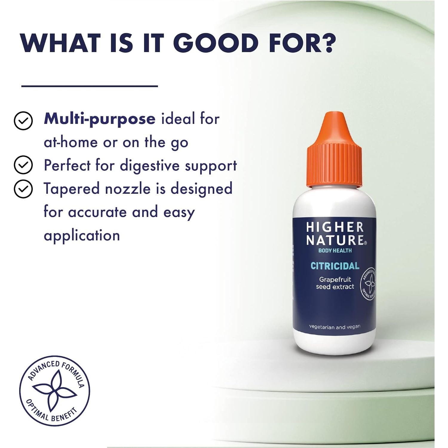 Higher Nature - Citricidal Grapefruit Seed Extract - Digestive Support - Made with Grapefruits - Gluten Free - Vegetarian & Vegan - 100Ml