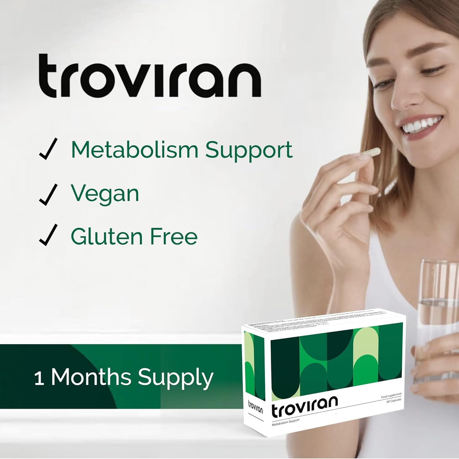 Troviran Metabolism Support Formula, 60 Capsules, Vegan and Gluten Free