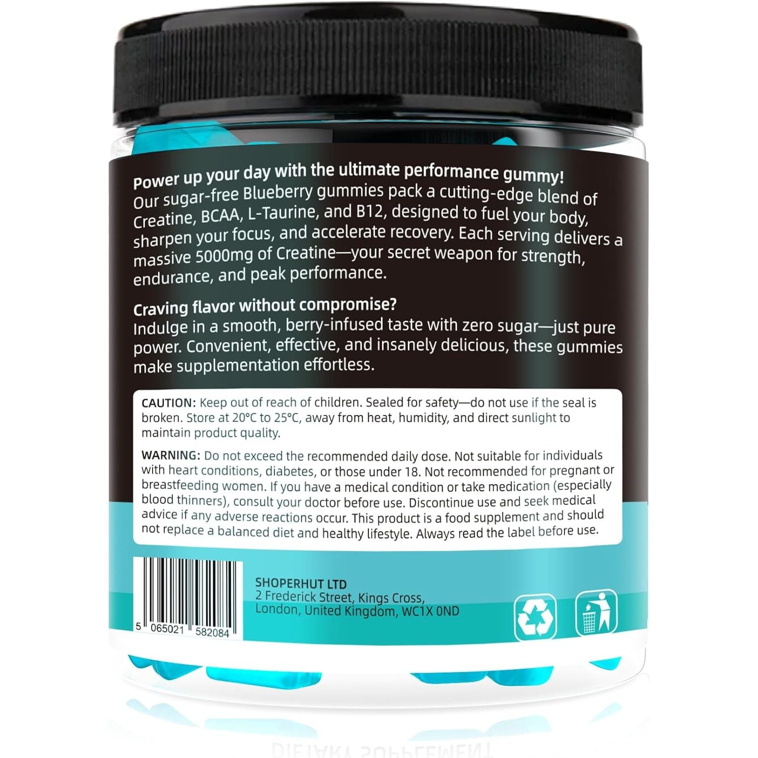 120 Creatine Gummies 6500Mg Sugar-Free Complex – Pre-Workout Creatine Monohydrate + BCAA, L-Taurine, B12 – Max Strength Chewable Gym Supplement – Vegan Gummy Chews for Men & Women – Primalvit
