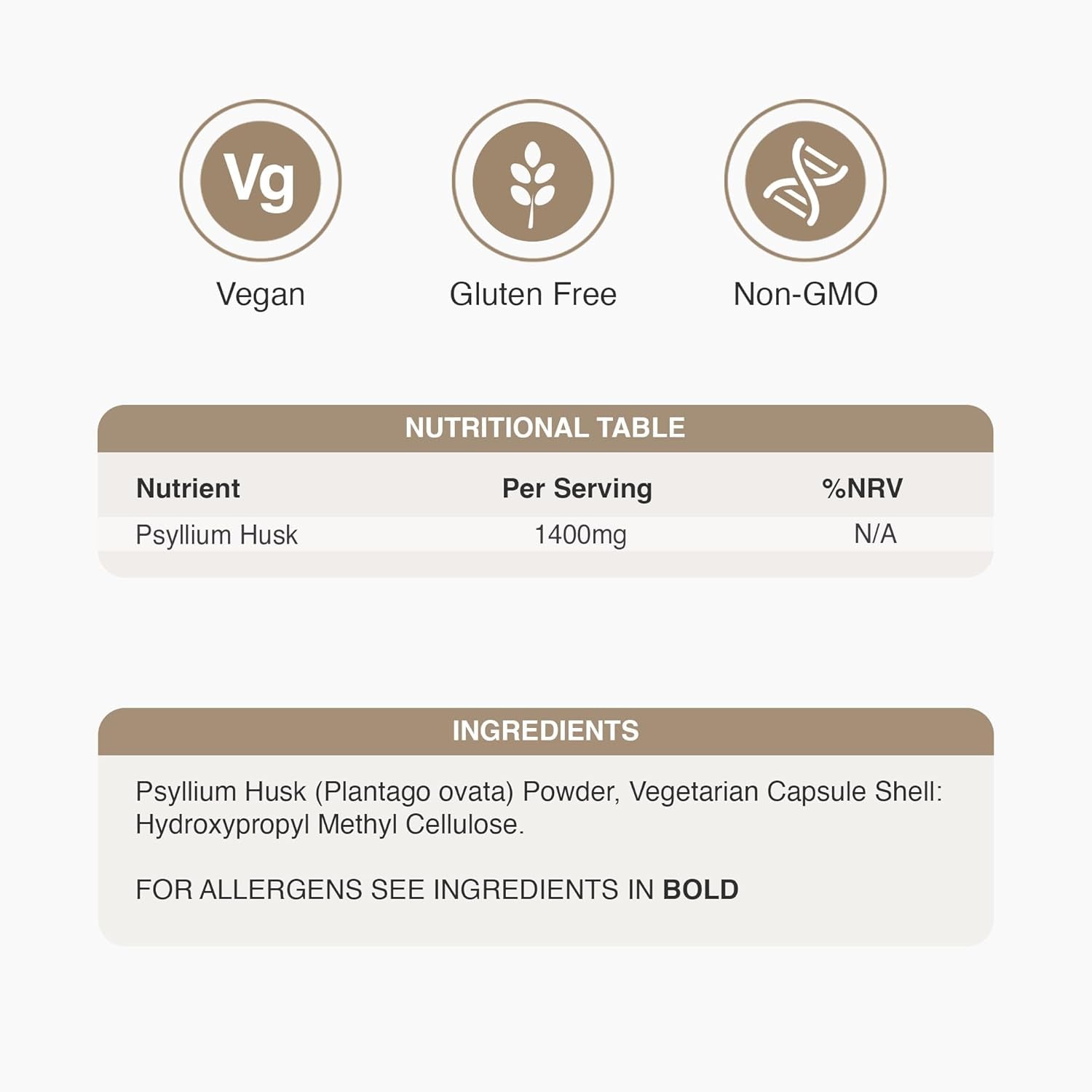 Zipvit Psyllium Husk Fibre Supplement, 1400Mg Psyllium Husk Powder, up to 4200Mg per Serving, 120 Vegan Capsules