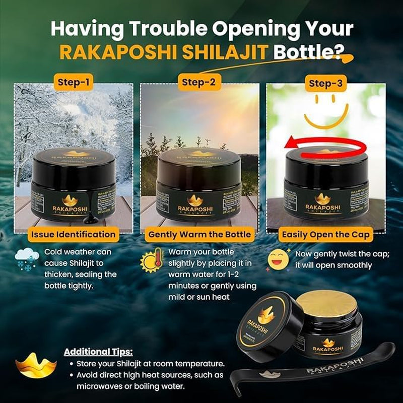 Rakaposhi Himalayan Shilajit Resin - Sun-Dried, Lab-Tested, Traditional Mineral Resin, 28.3 G - for Men & Women, Sourced from Gilgit-Baltistan
