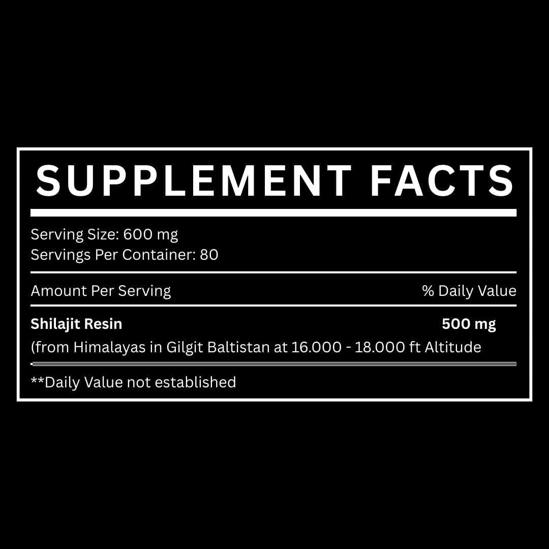 Pure Himalayan Shilajit Resin - 50G | Authentic, Natural Mineral Pitch from the Himalayan Mountains | Gold Grade 100% Pure, Rich in Fulvic & Humic Acid | Potent Energy & Stamina Booster