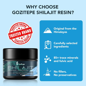 Shilajit High Potency Purified Himalayan Shilajit Resin with Fulvic Acid, Trace Minerals & Humic Acid, Vegan, Replenish Energy and Immune Support (Pack of 1)